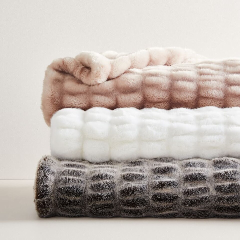 Faux Fur Cascade Throw