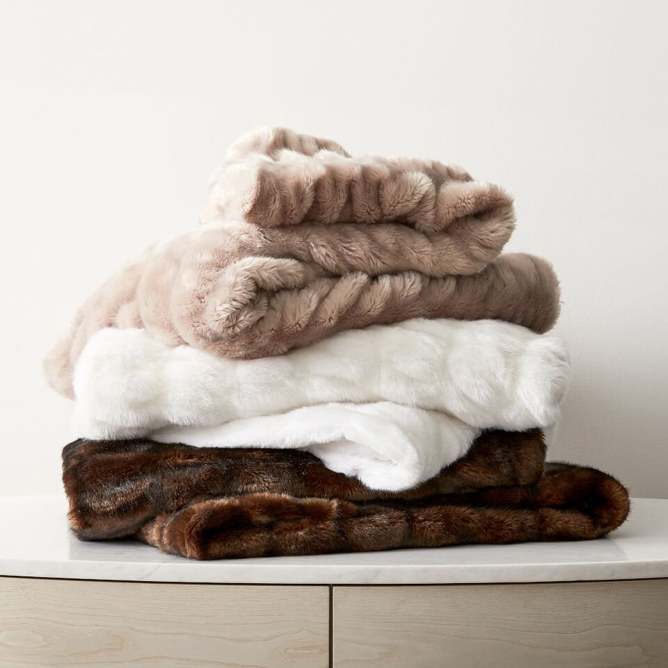 Faux Fur Cascade Throw