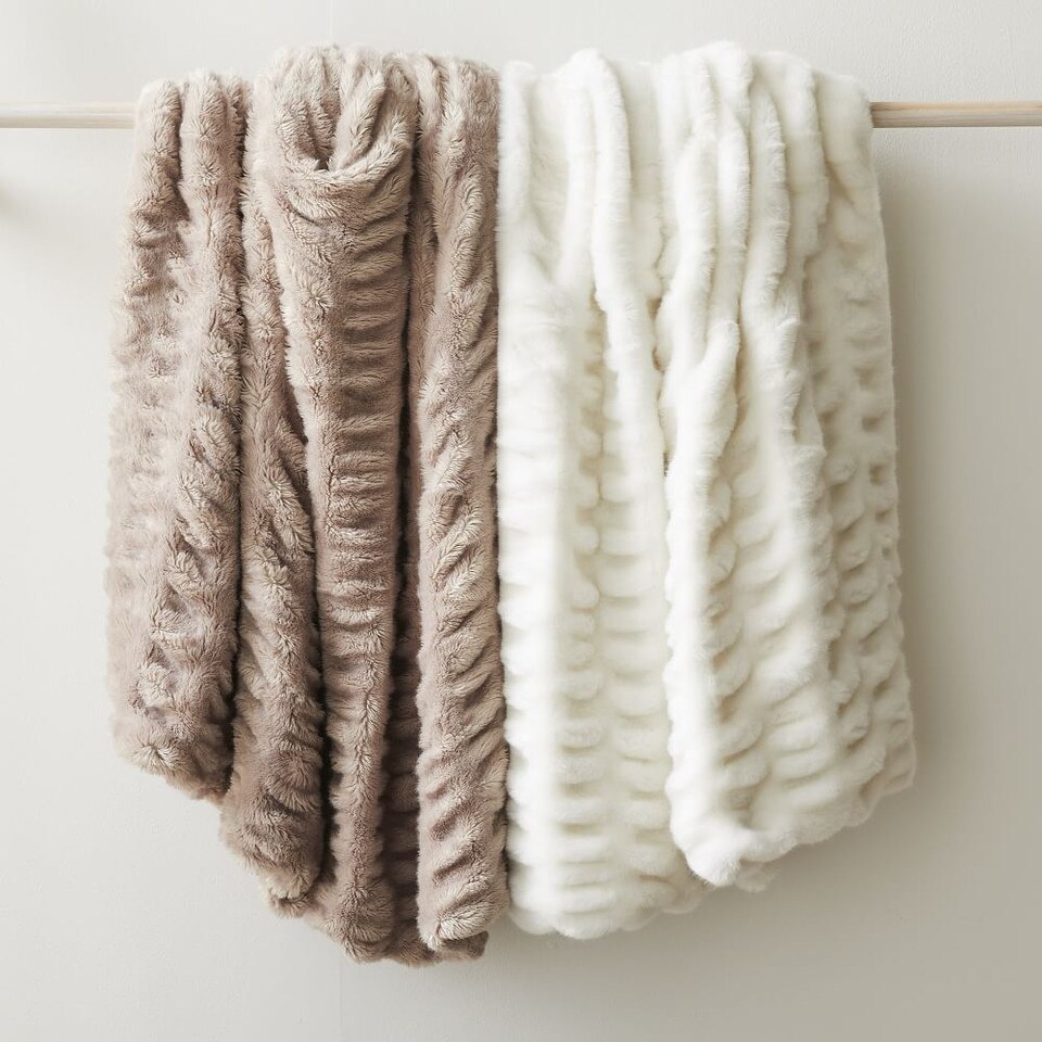 Faux Fur Cascade Throw