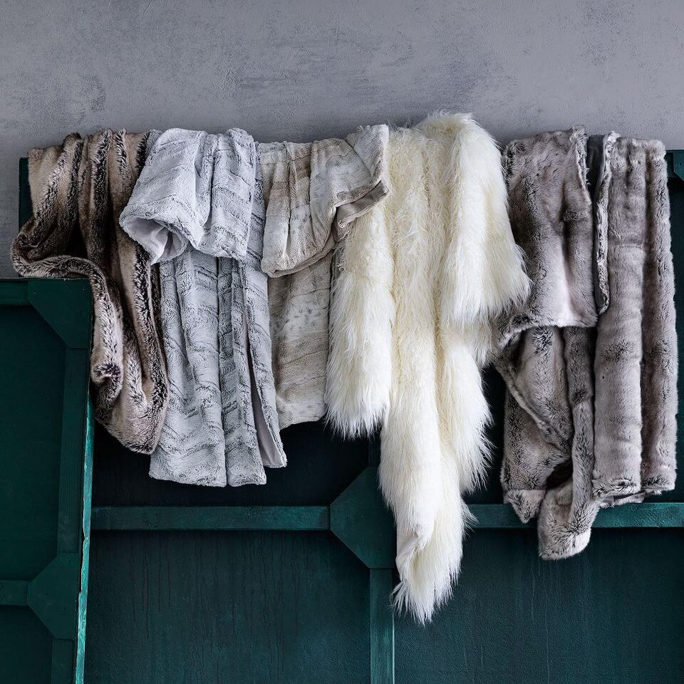 Faux Fur Ombre Throw