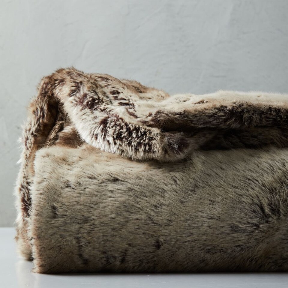 Faux Fur Ombre Throw