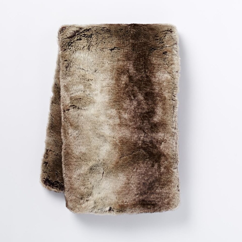Faux Fur Ombre Throw