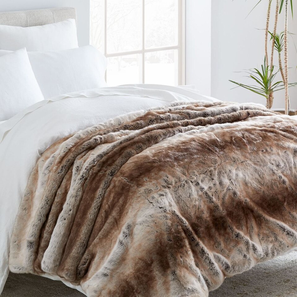 Faux Fur Ombre Throw