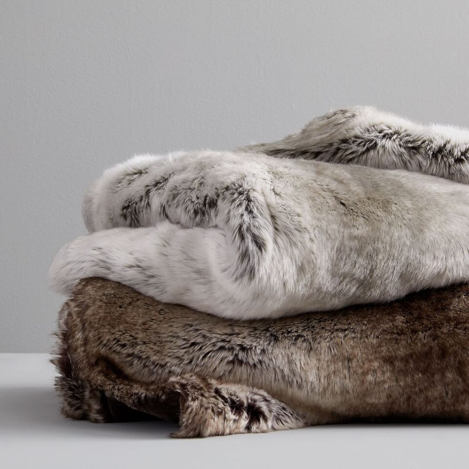 Faux Fur Ombre Throw