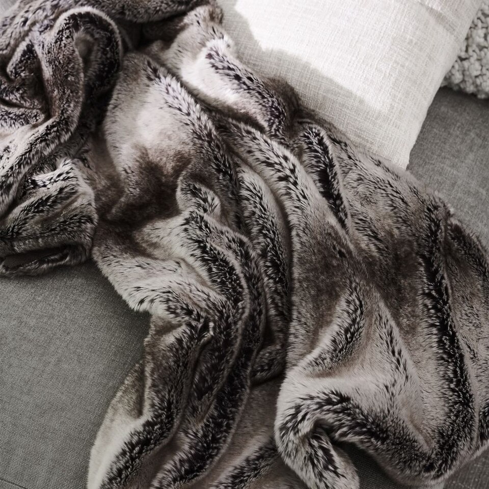 Faux Fur Ombre Throw