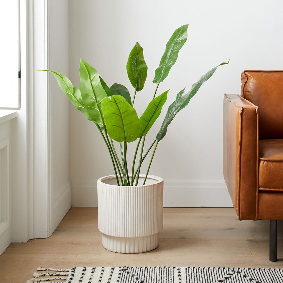 Faux Potted Bird of Paradise Plant