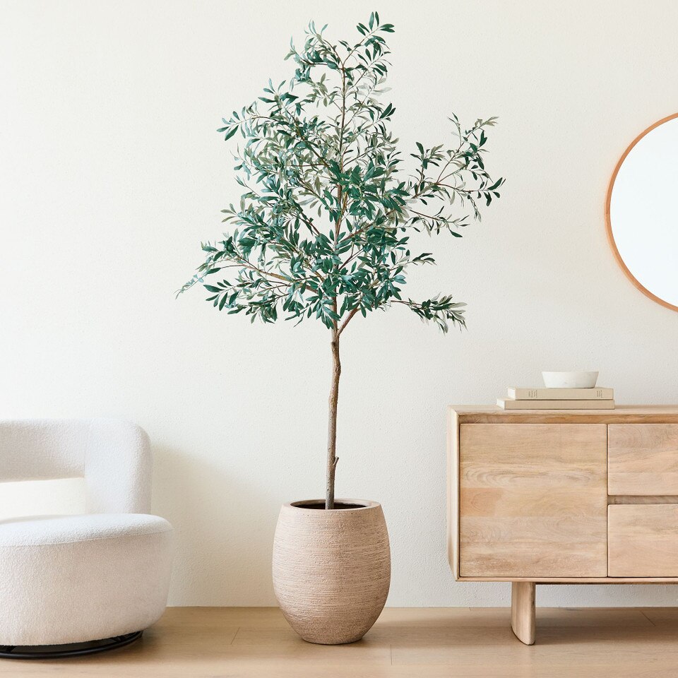 Faux Potted Olive Tree