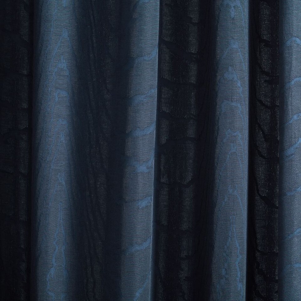 Faux Silk Moire Curtain - Midnight