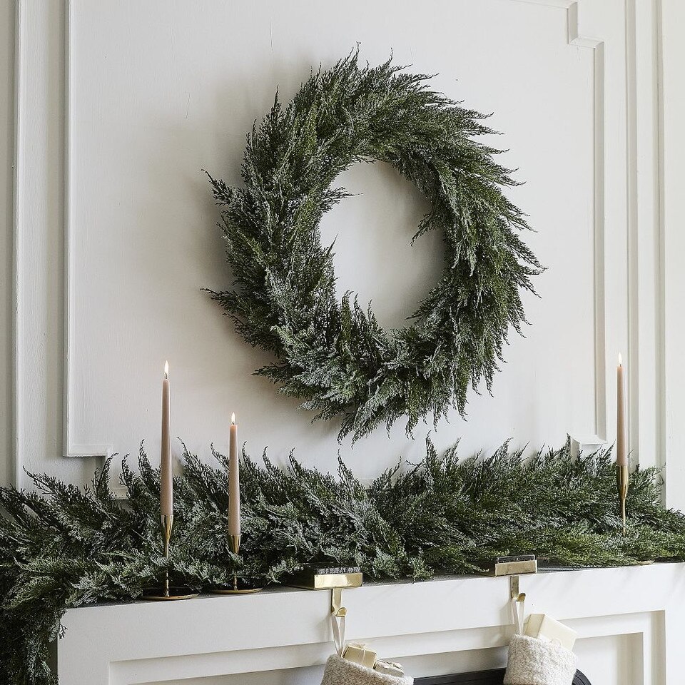 Faux Subtle Glitter Wreath & Garland