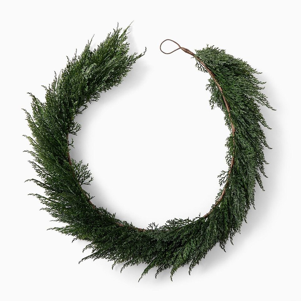 Faux Subtle Glitter Wreath & Garland