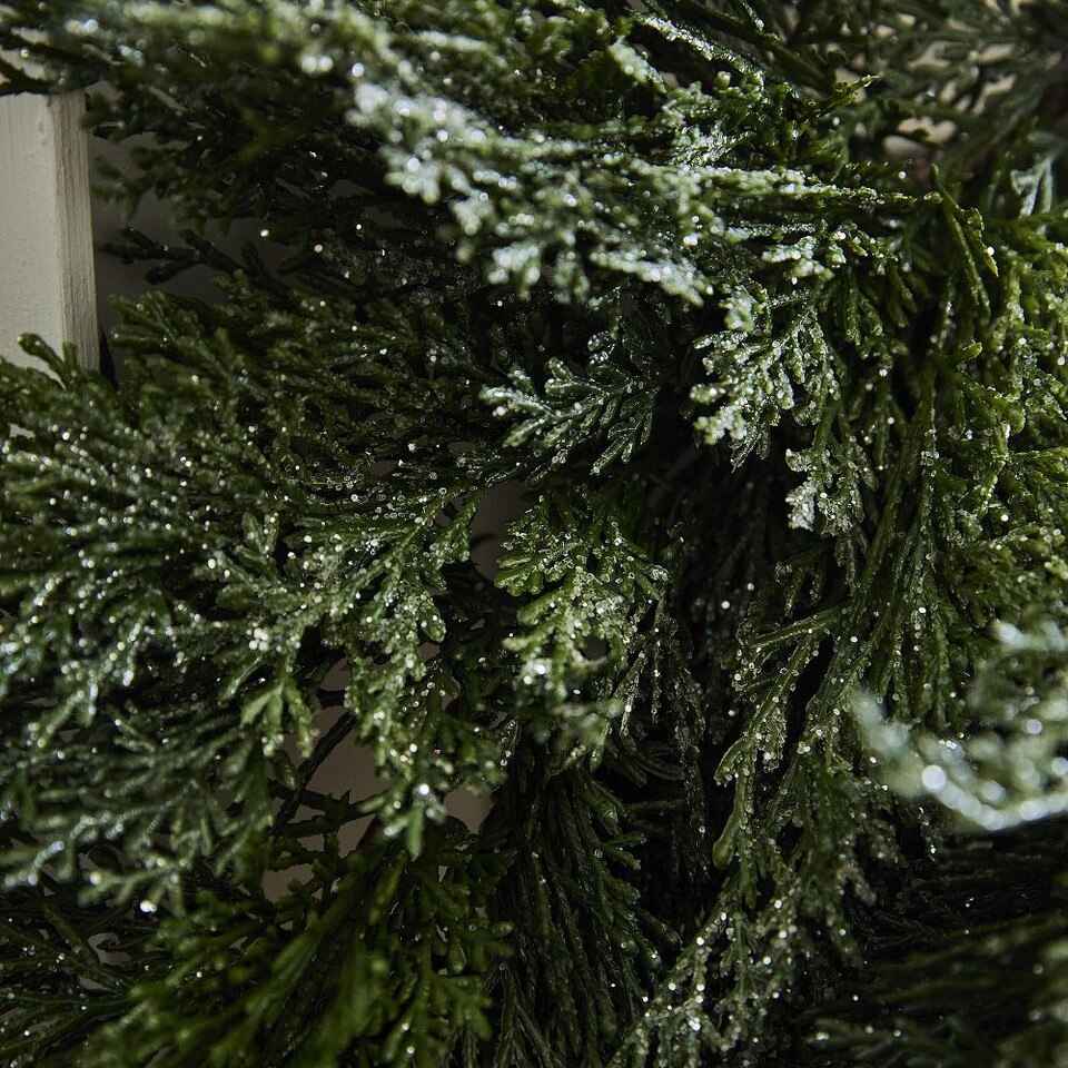 Faux Subtle Glitter Wreath & Garland
