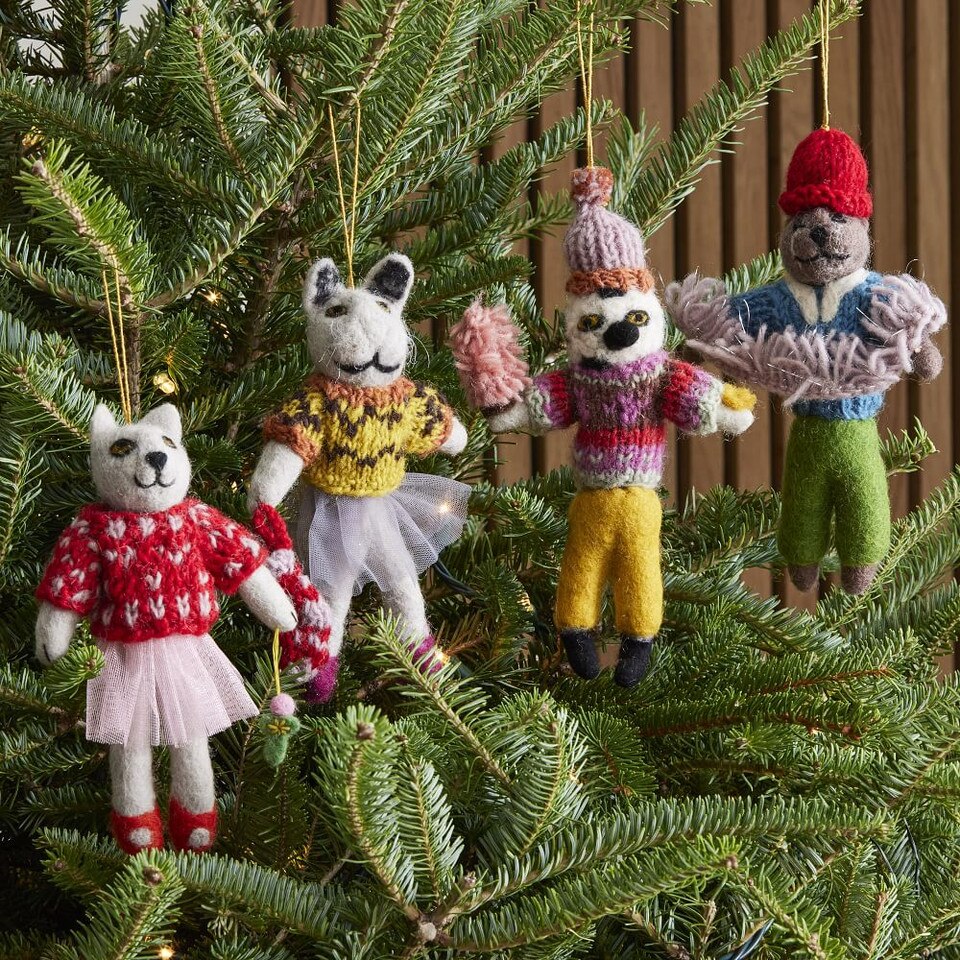 Felt Dapper Animal Baubles