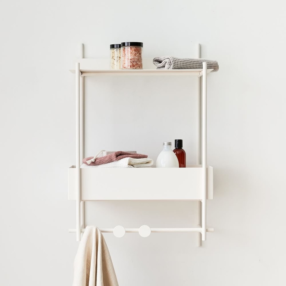 Floating Lines Metal All-in-One Shelf - White