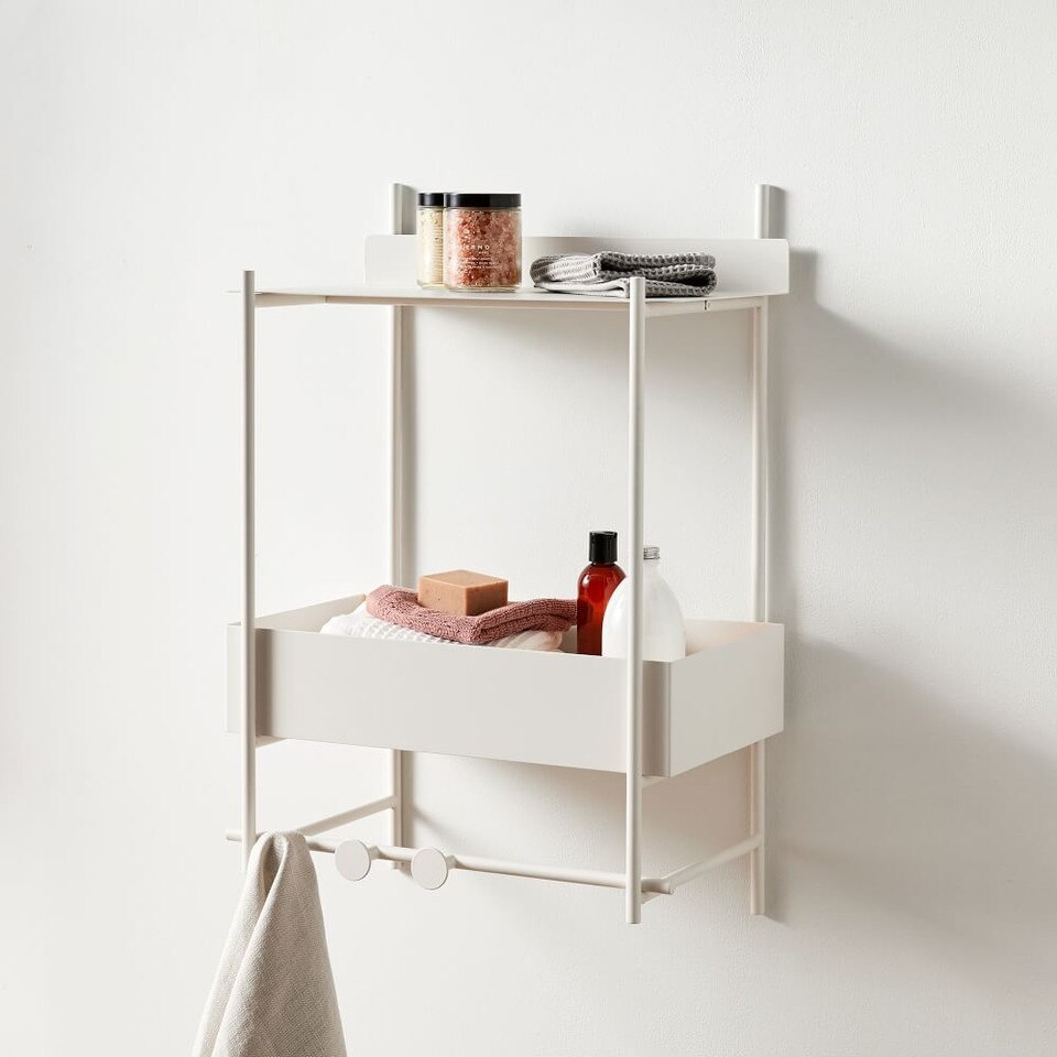 Floating Lines Metal All-in-One Shelf - White