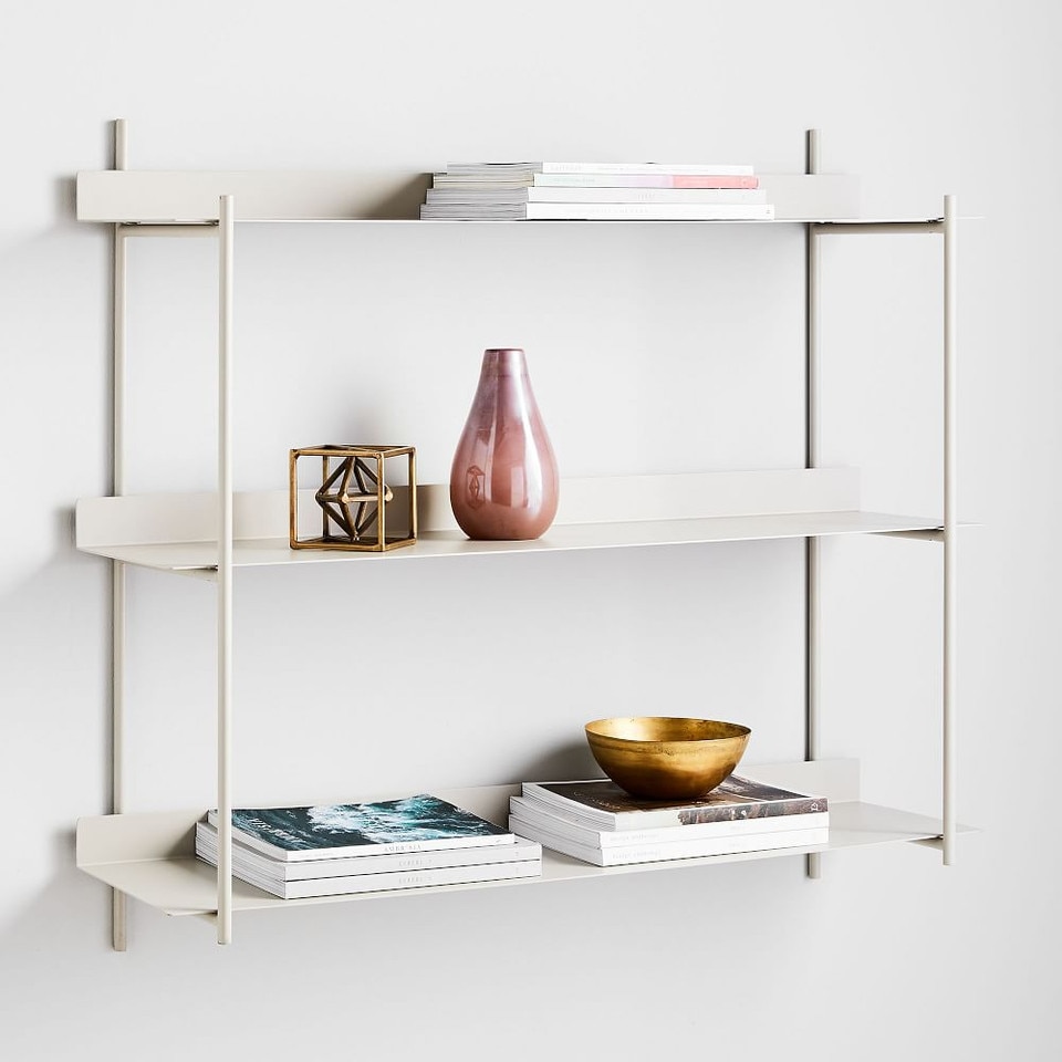 Floating Lines Metal Wall Shelf