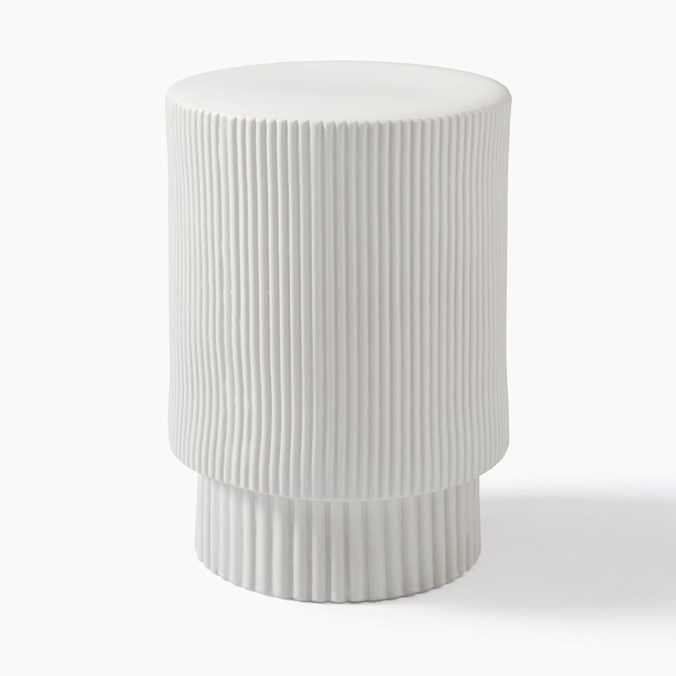 Fluted Indoor/Outdoor Garden Side Table (33 cm - 41 cm)