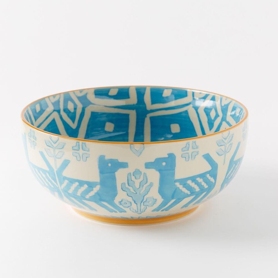 Folk Pad Printed Serving Bowls - Large