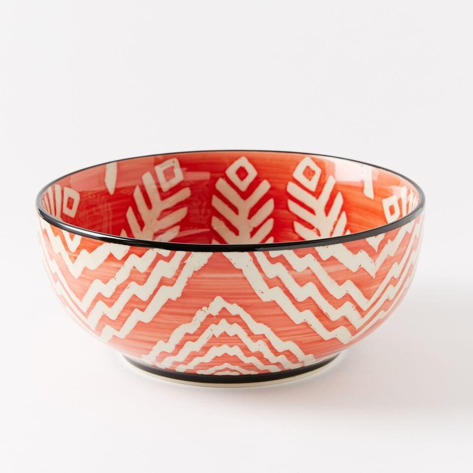 Folk Pad Printed Serving Bowls - Large