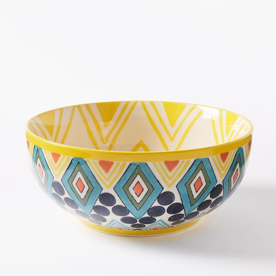 Folk Pad Printed Serving Bowls - Large