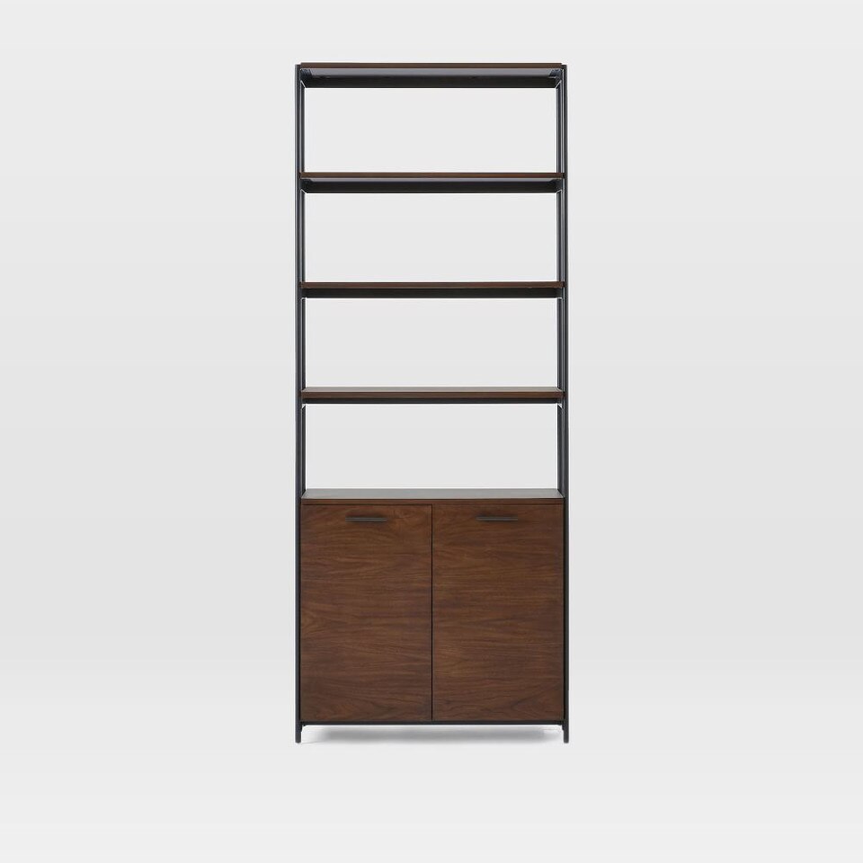 Foundry Wide Bookcase - Dark Walnut