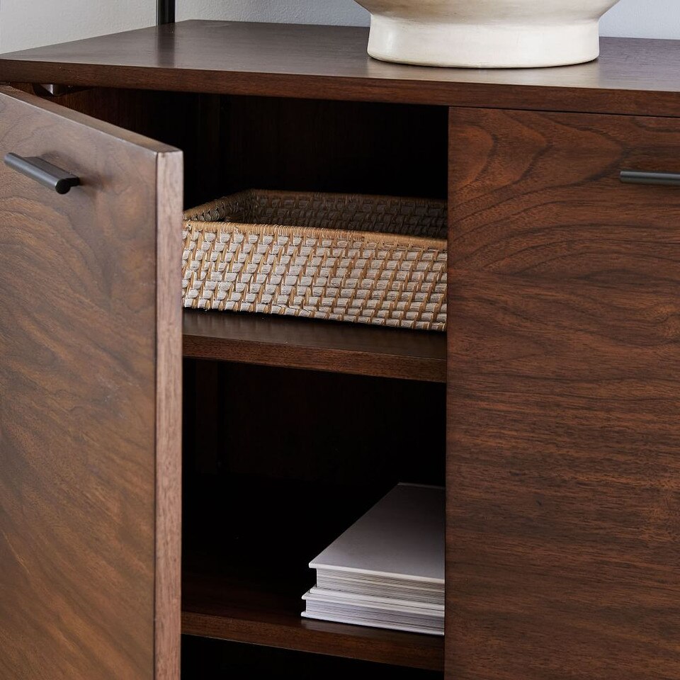 Foundry Wide Bookcase - Dark Walnut