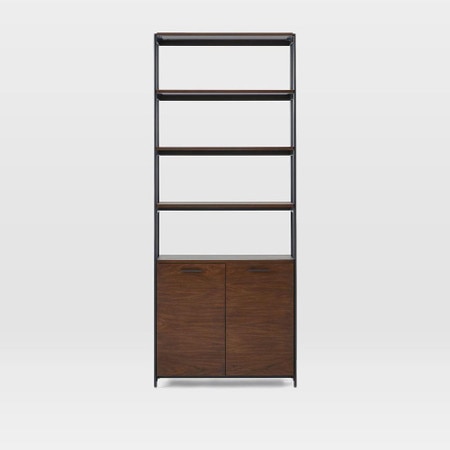 Foundry Wide Bookcase Dark Walnut West Elm United Kingdom