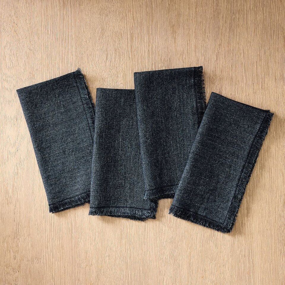Frayed Edge Linen Napkin Set