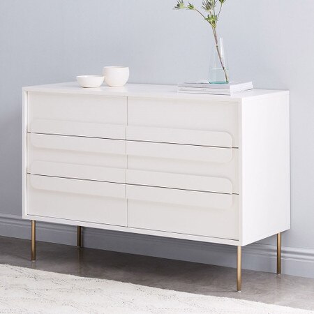 Gemini 6 Drawer Chest White Lacquer West Elm United Kingdom