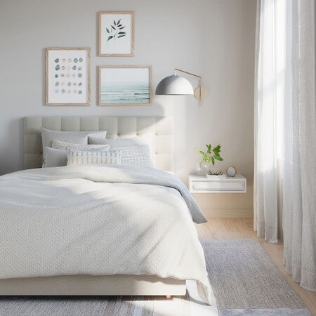 Gemini Wall Mounted Bedside Table White Light Bronze West Elm United Kingdom Gemini Wall Mounted Bedside Table, Wall Mounted Night Table Lamps