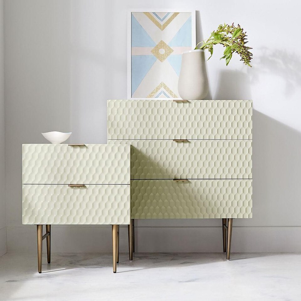 Audrey Bedside Table - Parchment