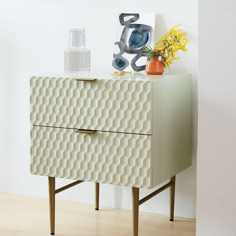 Audrey Bedside Table - Parchment