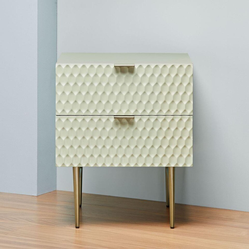 Audrey Bedside Table - Parchment
