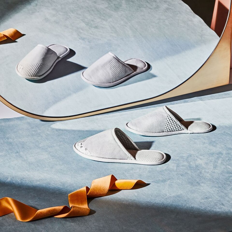 Geo Waffle Organic Cotton Slippers
