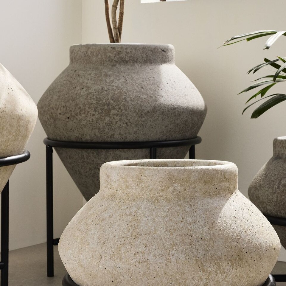 Geometric Urn Planter w/ Stand