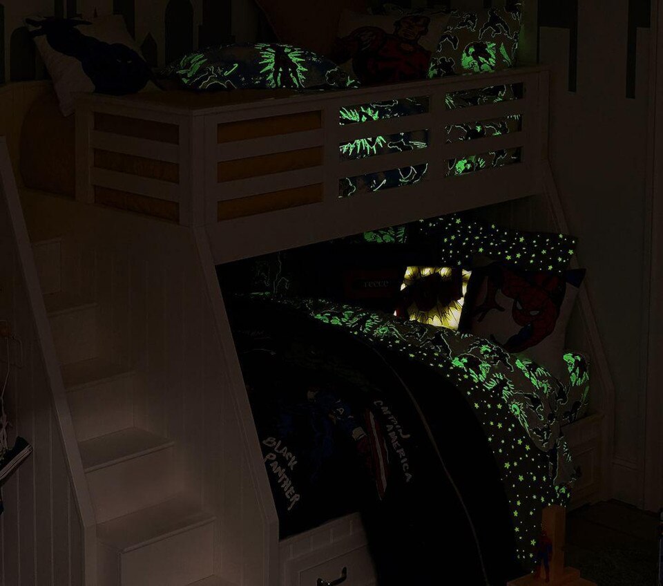 Glow-In-The-Dark Marvel Heroes Duvet Cover & Pillowcases