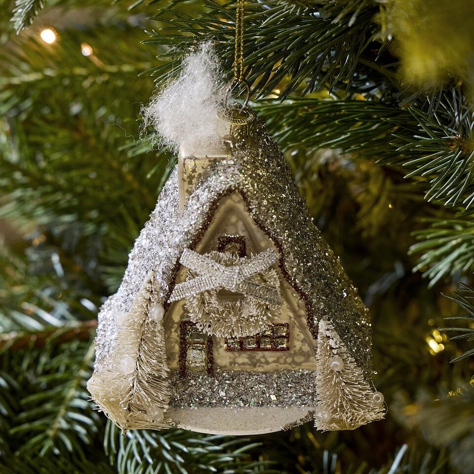 Glass A-Frame Cabin Bauble