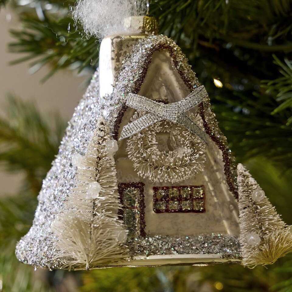 Glass A-Frame Cabin Bauble