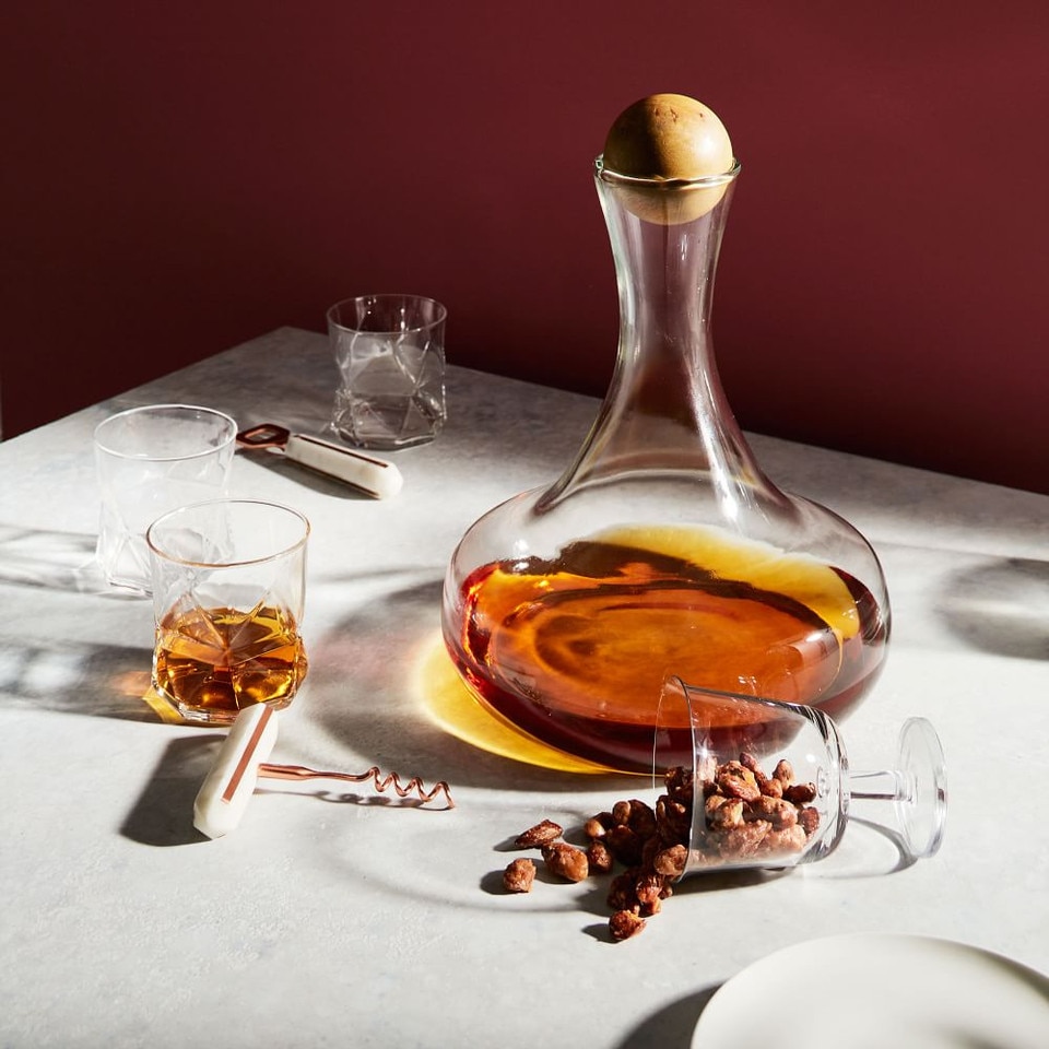 Glass Bottles with Wood Stoppers