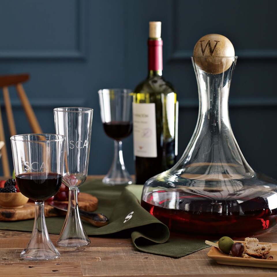 Glass Bottles with Wood Stoppers