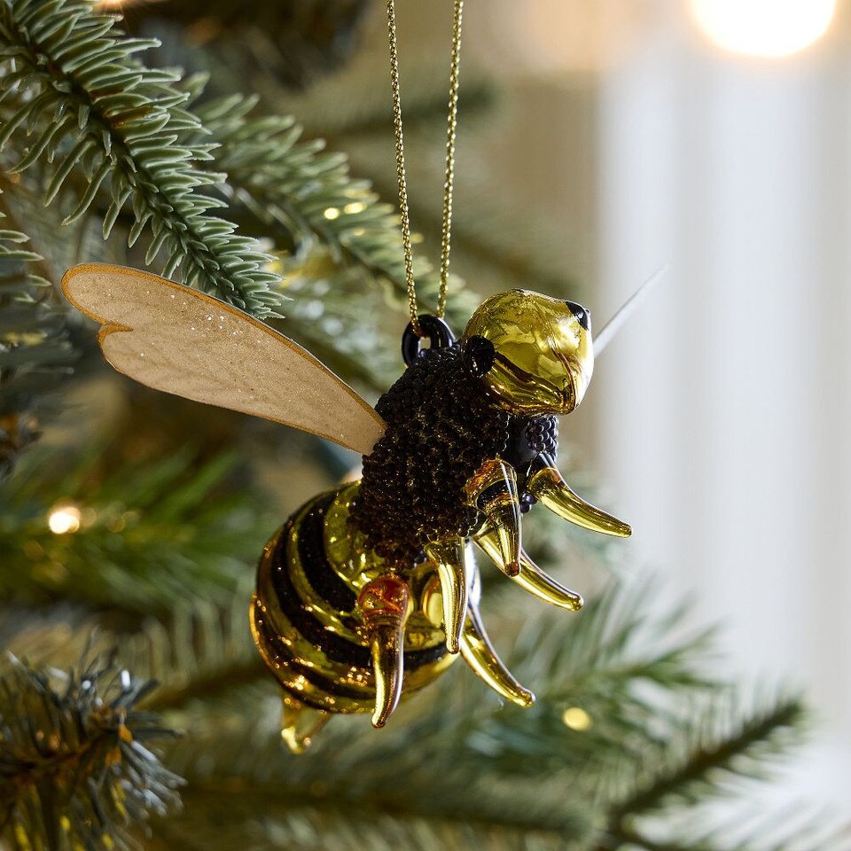 Glass Flying Bee Bauble