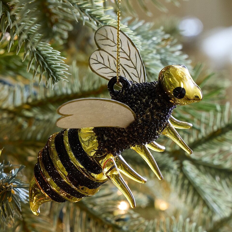 Glass Flying Bee Bauble