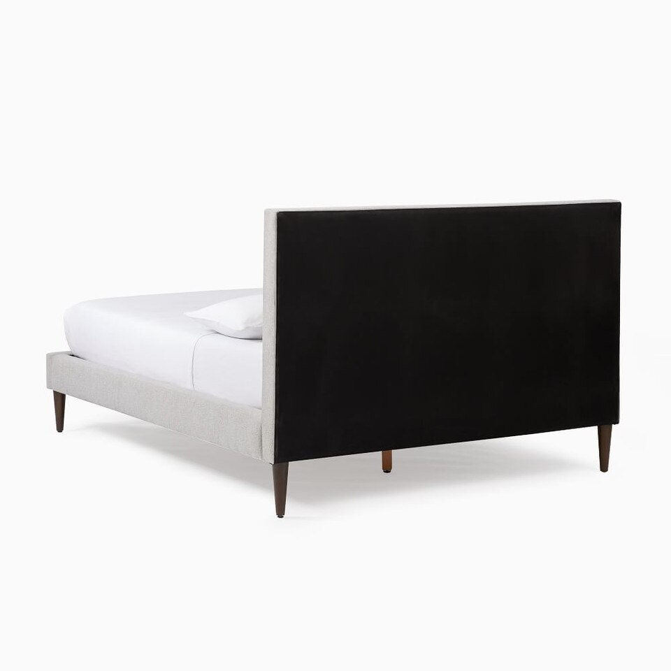 Grid-Tufted Upholstered Tapered Leg Bed