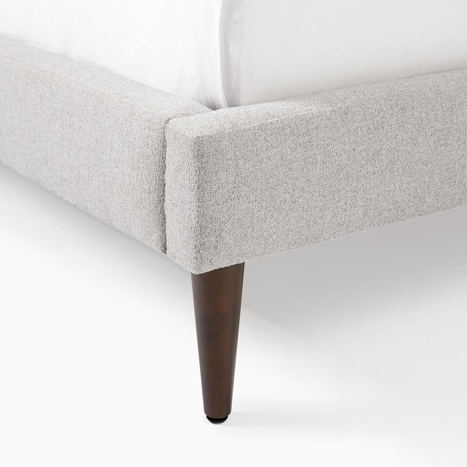 Grid-Tufted Upholstered Tapered Leg Bed