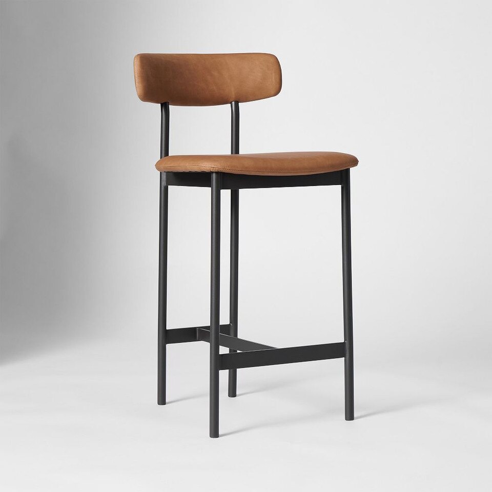 West Elm Leather Bar Stools
