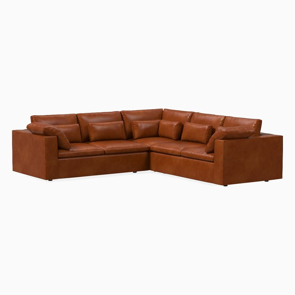 Harmony Modular Leather 3-Piece L-Shaped Corner Sofa (310 cm)