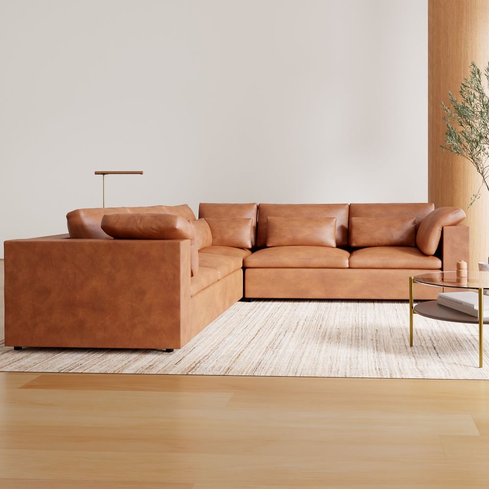 Harmony Modular Leather 3-Piece L-Shaped Corner Sofa (310 cm)
