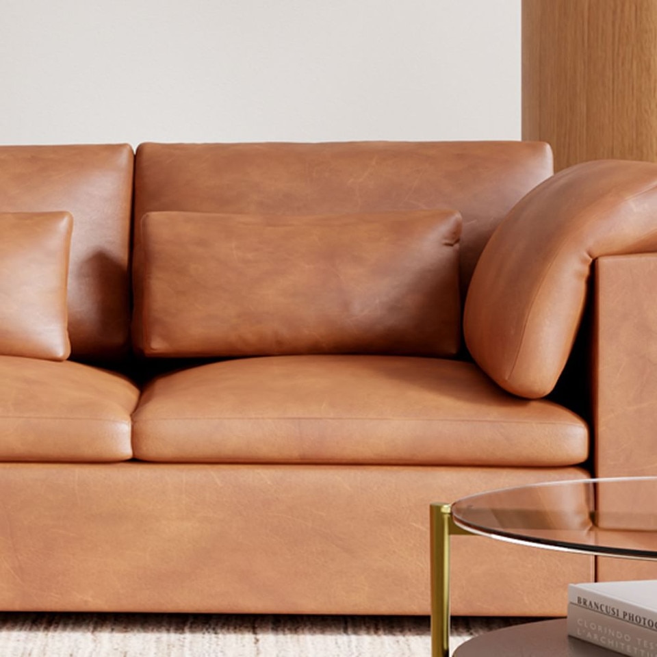 Harmony Modular Leather 3-Piece L-Shaped Corner Sofa (310 cm)