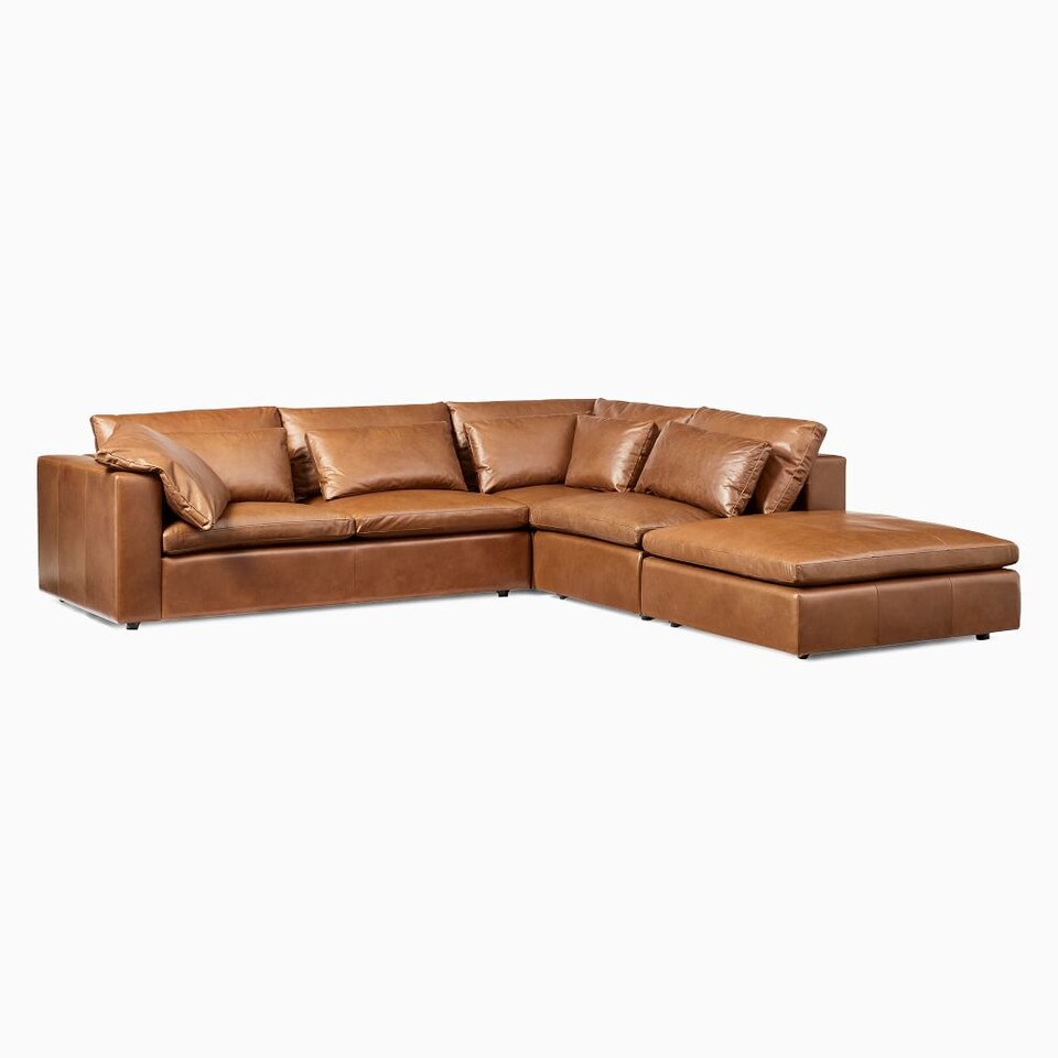 Harmony Modular Leather 4-Piece Chaise Sofa (310 cm)