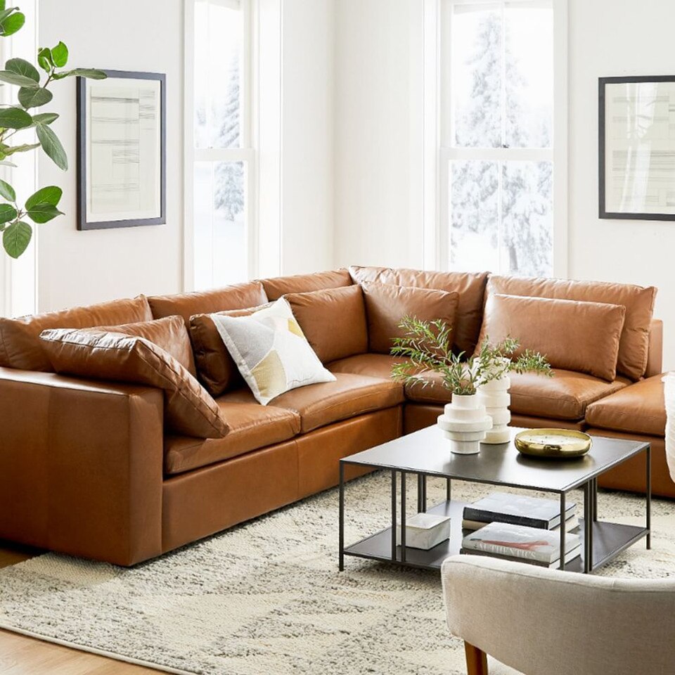 Harmony Modular Leather 4-Piece Chaise Sofa (310 cm)