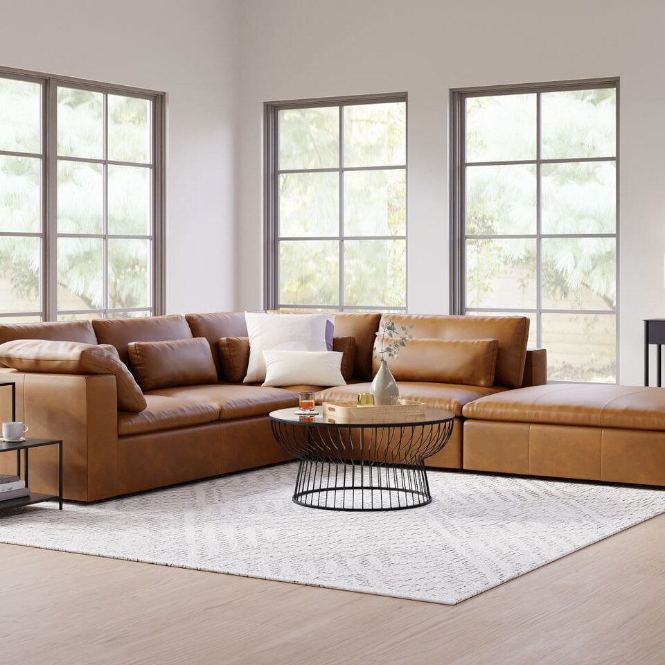 Harmony Modular Leather 4-Piece Chaise Sofa (310 cm)